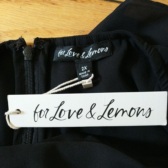 For Love And Lemons Desiree Dress Gown 2X Black Halter Maxi Ruffle Formal New - Picture 10 of 12